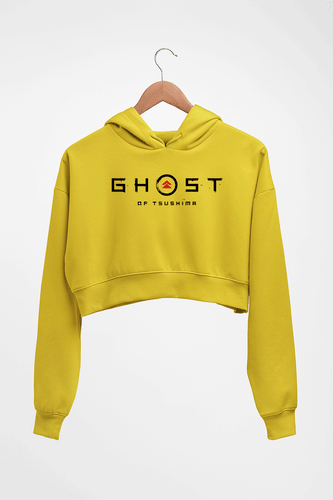 Ghost of Tsushima Crop HOODIE FOR WOMEN-Mustard Yellow-Ektarfa.online