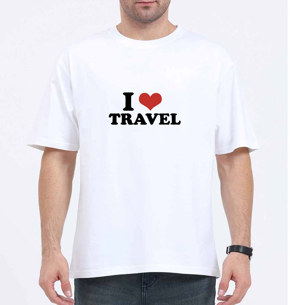 I LOVE TRAVEL Oversized T-Shirt for Men