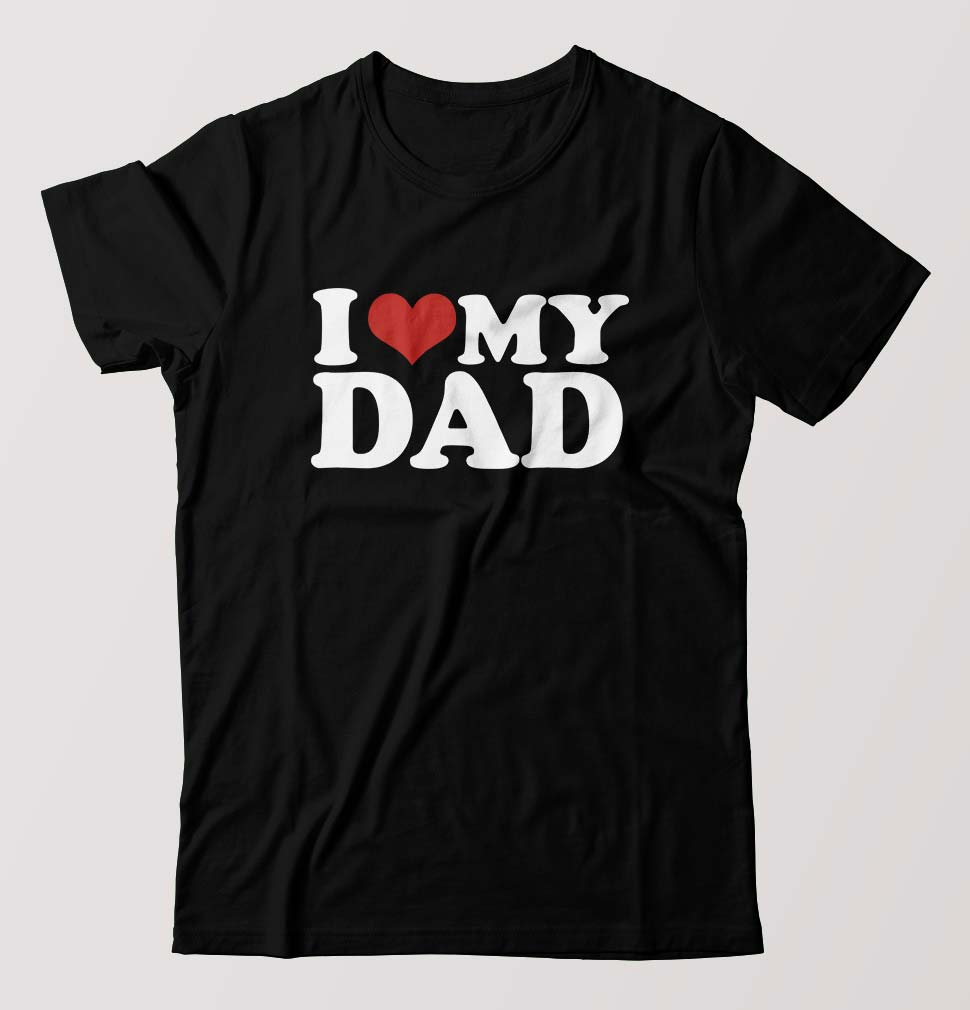 I LOVE MY DAD T-Shirt for Men-Black-Ektarfa.online