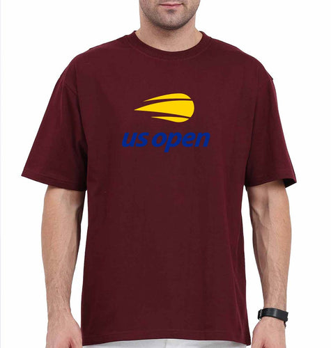 US Open Oversized T-Shirt for Men-Maroon-Ektarfa.online