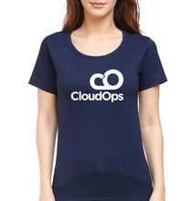 Load image into Gallery viewer, CloudOps T-Shirt for Women-Navy Blue-Ektarfa.online
