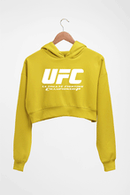 Load image into Gallery viewer, UFC Crop HOODIE FOR WOMEN-Mustard Yellow-Ektarfa.online
