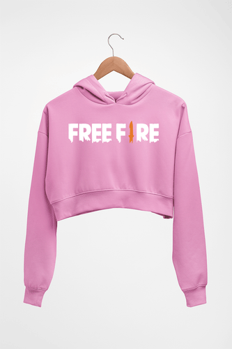 free fire Crop HOODIE FOR WOMEN-Light Baby Pink-Ektarfa.online