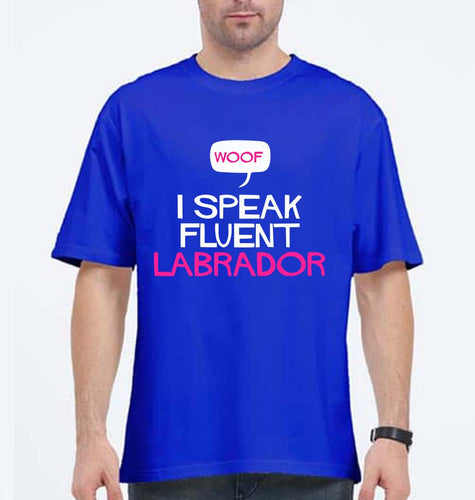 i speak fluent labrador Oversized T-Shirt for Men-Royal Blue-Ektarfa.online