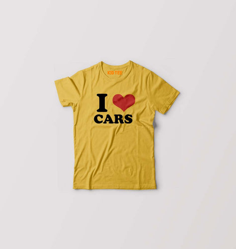 I LOVE CARS T-Shirt for Boy/Girl-Golden Yellow-Ektarfa.online