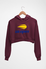 Load image into Gallery viewer, US Open Crop HOODIE FOR WOMEN-Maroon-Ektarfa.online
