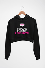 Load image into Gallery viewer, i speak fluent labrador Crop HOODIE FOR WOMEN-Black-Ektarfa.online
