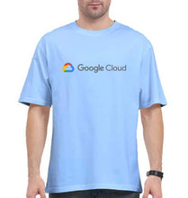 Load image into Gallery viewer, google cloud Oversized T-Shirt for Men-Baby Blue-Ektarfa.online
