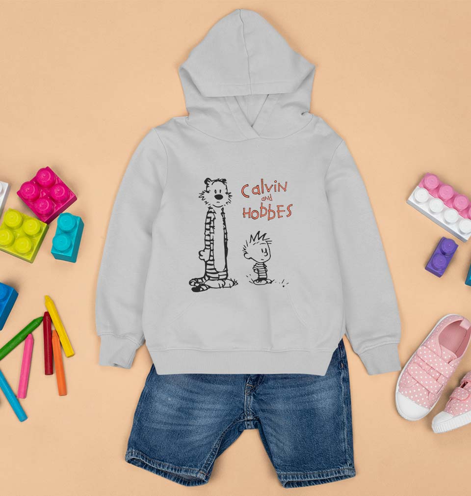 calvin hobbes Kids Hoodie for Boy/Girl-Grey-Ektarfa.online