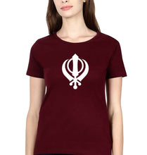 Load image into Gallery viewer, sikh T-Shirt for Women-Maroon-Ektarfa.online
