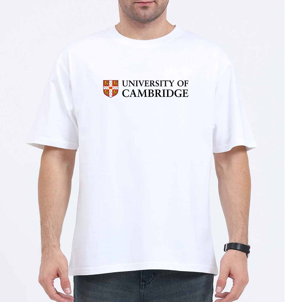 Cambridge University Oversized T-Shirt for Men-White-Ektarfa.online