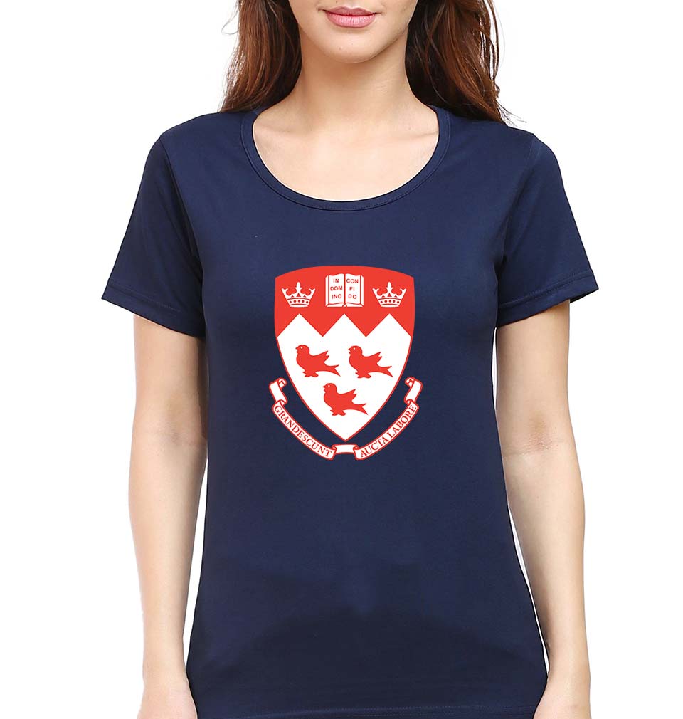 McGill University T-Shirt for Women-Navy Blue-Ektarfa.online