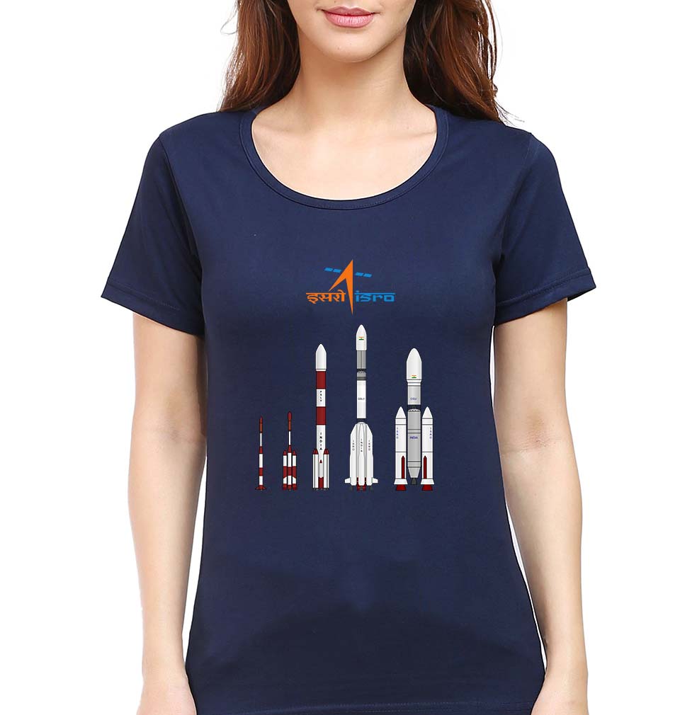 isro T-Shirt for Women-Navy Blue-Ektarfa.online