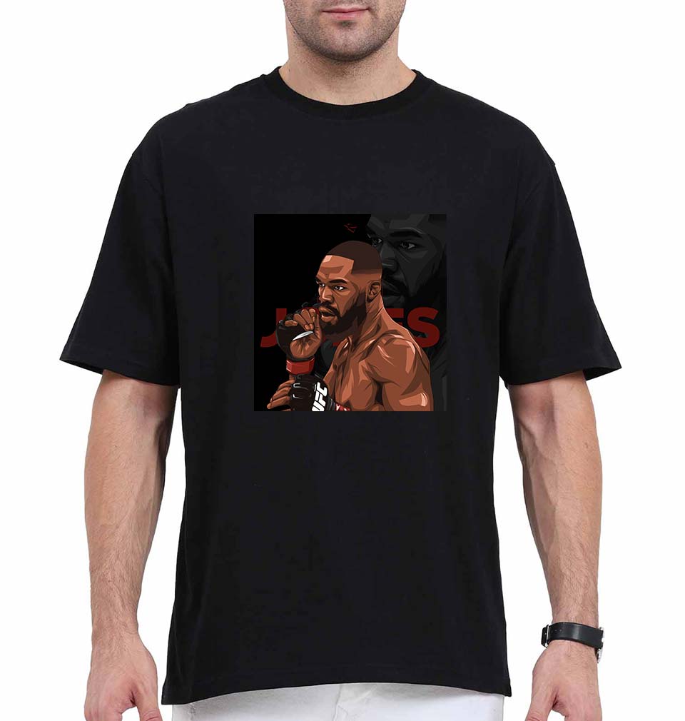 jon jones UFC Oversized T-Shirt for Men-Black-Ektarfa.online
