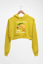 Load image into Gallery viewer, Taco Crop HOODIE FOR WOMEN-Mustard Yellow-Ektarfa.online
