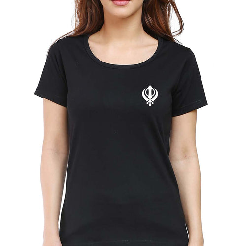 sikh T-Shirt for Women-Black-Ektarfa.online