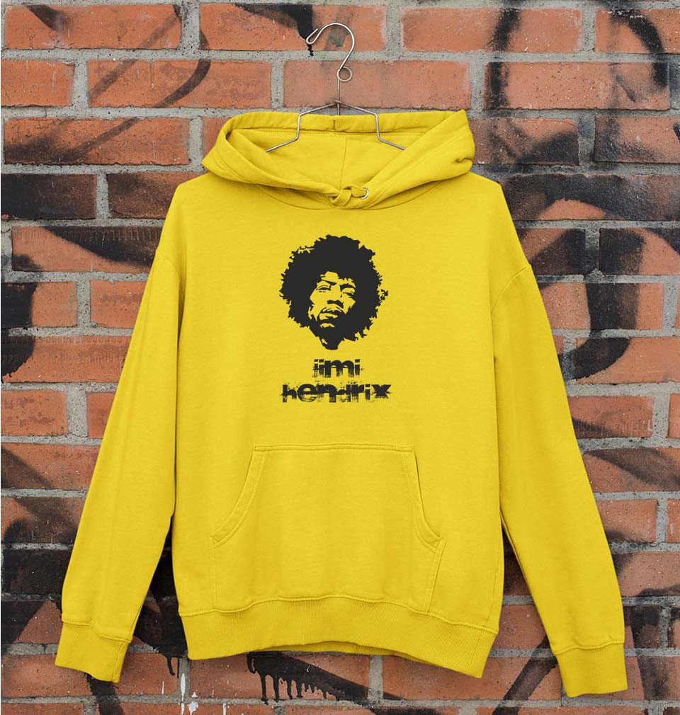 Jimi Hendrix Unisex Hoodie for Men/Women-Mustard Yellow-Ektarfa.online