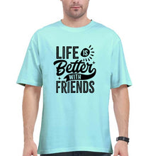Load image into Gallery viewer, life is better with friends Oversized T-Shirt for Men-Mint-Ektarfa.online
