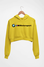 Load image into Gallery viewer, BMW Motersport Crop HOODIE FOR WOMEN-Mustard Yellow-Ektarfa.online

