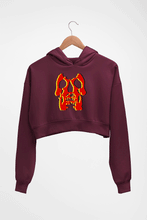 Load image into Gallery viewer, Deftones Skull Crop HOODIE FOR WOMEN-Maroon-Ektarfa.online
