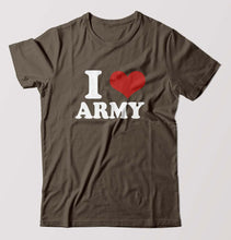 Load image into Gallery viewer, I Love Army T-Shirt for Men-Olive Green-Ektarfa.online
