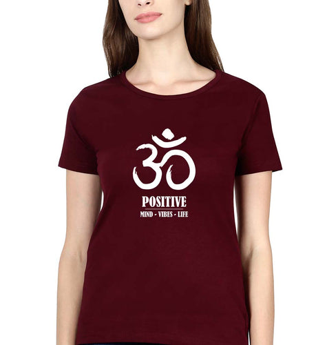 Om T-Shirt for Women-Maroon-Ektarfa.online