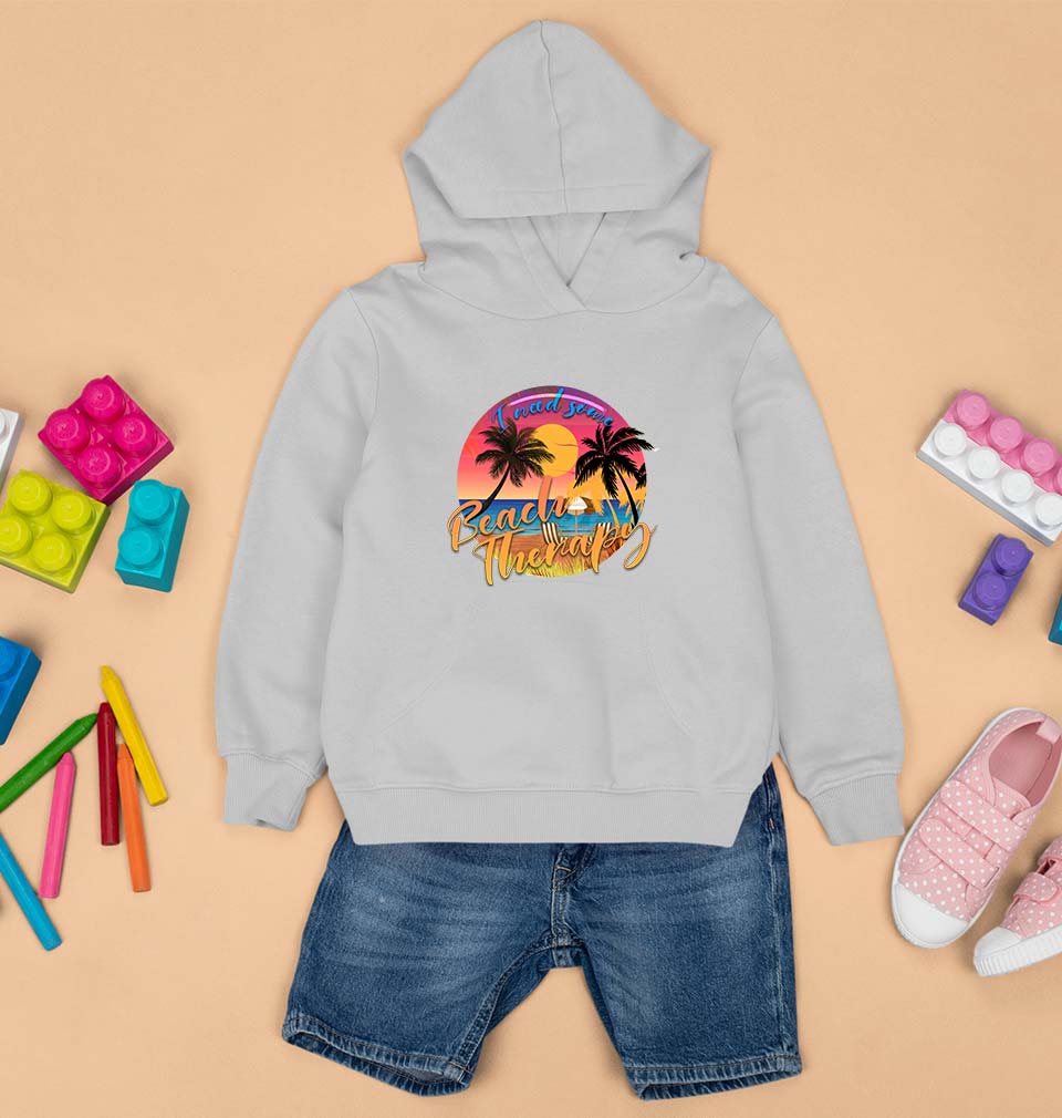 beach therapy Kids Hoodie for Boy/Girl-Grey-Ektarfa.online
