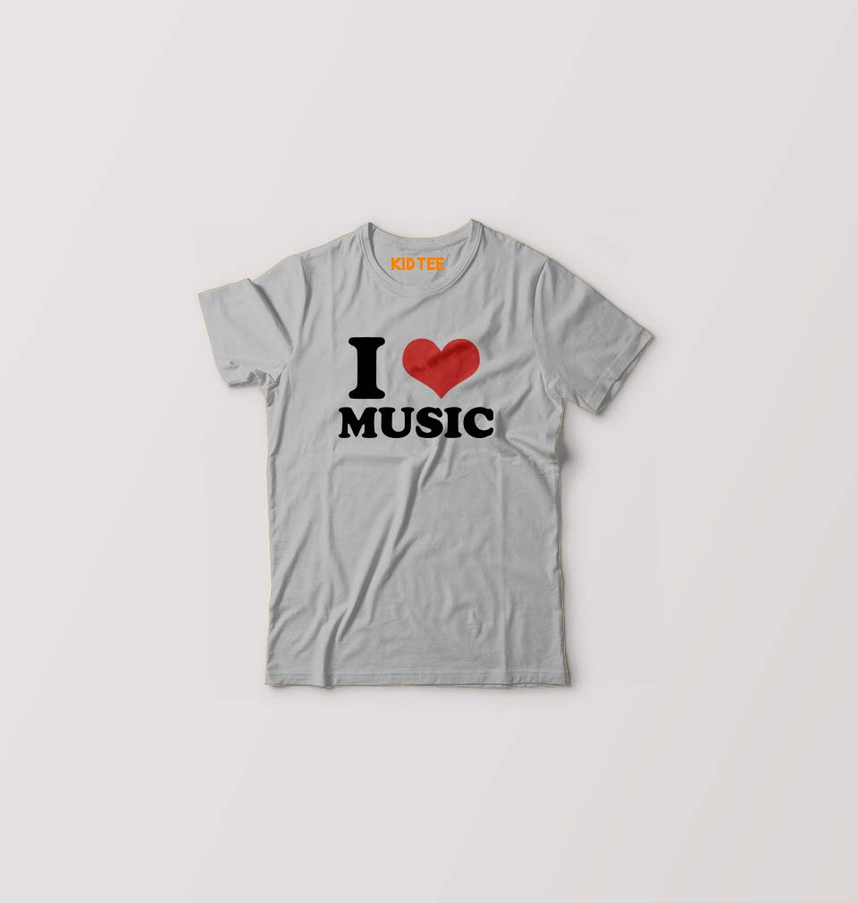I LOVE MUSIC T-Shirt for Boy/Girl-Grey-Ektarfa.online