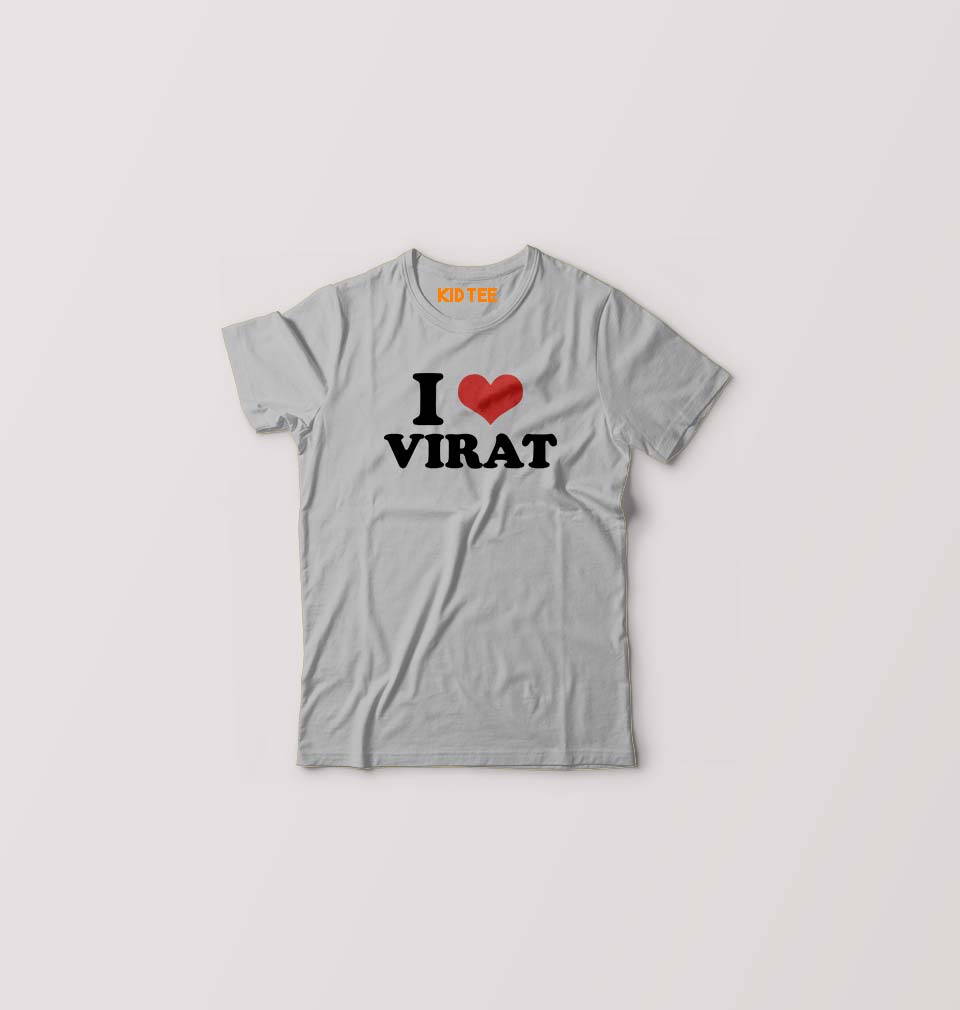 I LOVE VIRAT T-Shirt for Boy/Girl-Grey-Ektarfa.online
