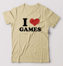 Load image into Gallery viewer, I LOVE GAMES T-Shirt for Men-Beige-Ektarfa.online
