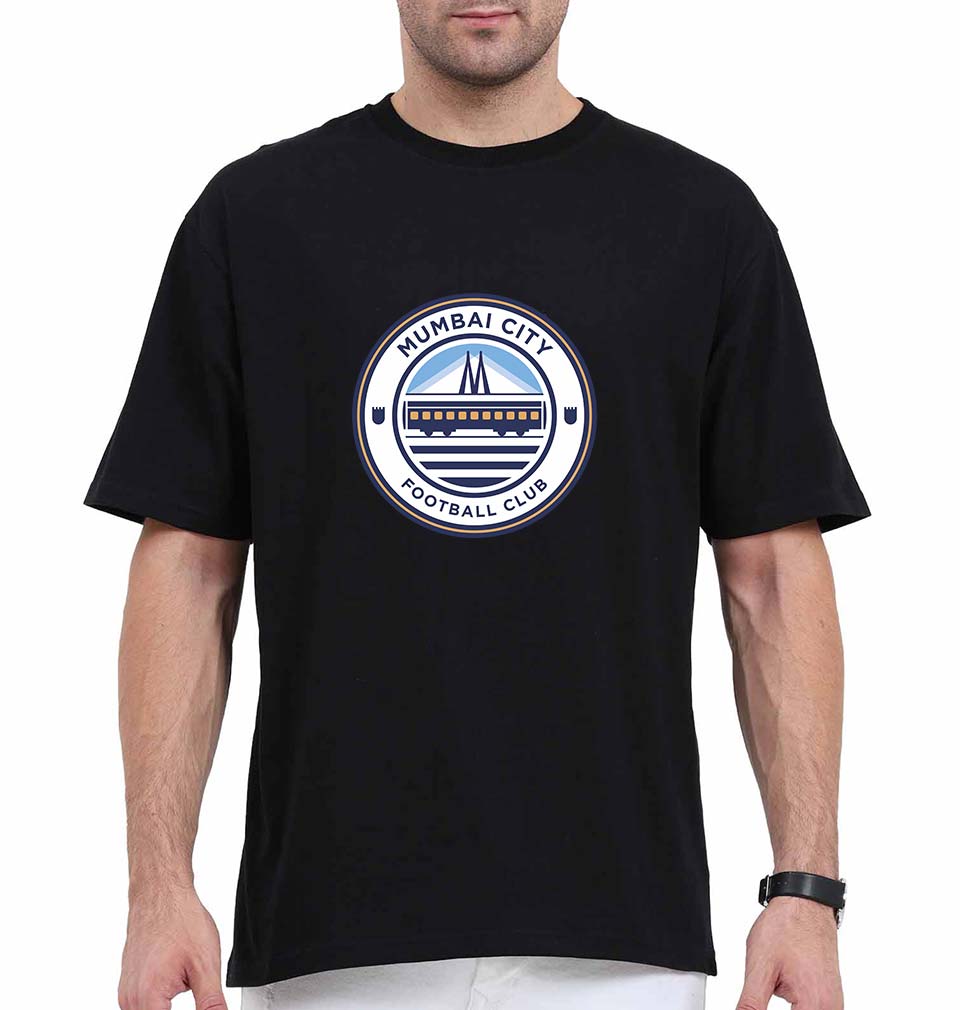 Mumbai Fc Oversized T-Shirt for Men-Black-Ektarfa.online