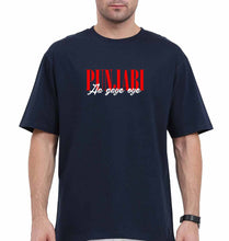 Load image into Gallery viewer, punjabi aa gaye oye Oversized T-Shirt for Men-Navy Blue-Ektarfa.online
