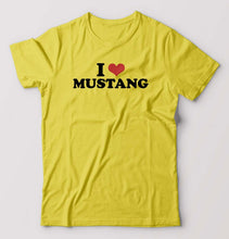 Load image into Gallery viewer, I LOVE MUSTANG T-Shirt for Men-Yellow-Ektarfa.online
