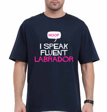 Load image into Gallery viewer, i speak fluent labrador Oversized T-Shirt for Men-Navy Blue-Ektarfa.online
