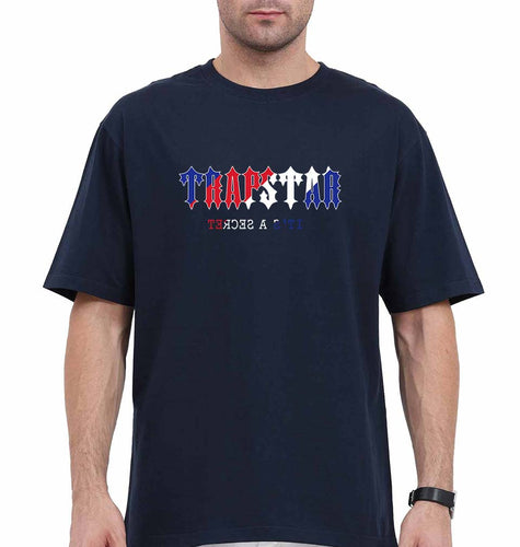 Trapstar Oversized T-Shirt for Men-Navy Blue-Ektarfa.online
