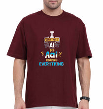 Load image into Gallery viewer, Artificial intelligence (AI) Aai Oversized T-Shirt for Men-Maroon-Ektarfa.online
