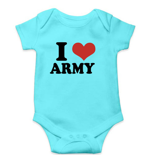 I LOVE ARMY Romper For Baby Boy/Girl-Sky Blue-Ektarfa.online