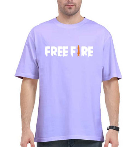 free fire Oversized T-Shirt for Men-Lavender-Ektarfa.online
