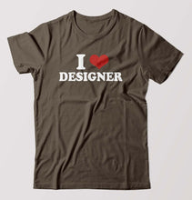 Load image into Gallery viewer, I LOVE DESIGNER T-Shirt for Men-Olive Green-Ektarfa.online
