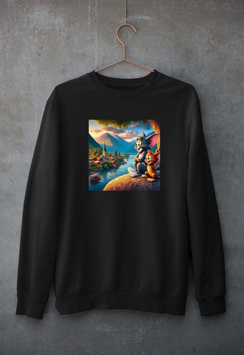 Tom and Jerry Unisex Sweatshirt for Men/Women-Black-Ektarfa.online