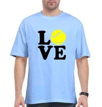 Load image into Gallery viewer, Love Tennis Oversized T-Shirt for Men-Baby Blue-Ektarfa.online
