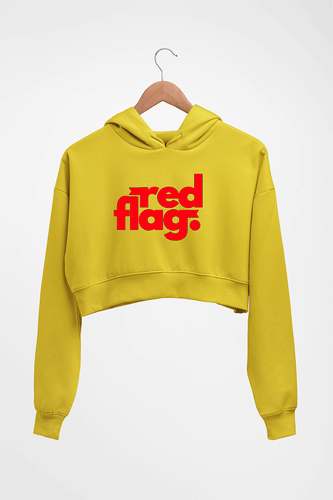 Red Flag Crop HOODIE FOR WOMEN-Mustard Yellow-Ektarfa.online