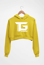 Load image into Gallery viewer, Techno Gamer Crop HOODIE FOR WOMEN-Mustard Yellow-Ektarfa.online
