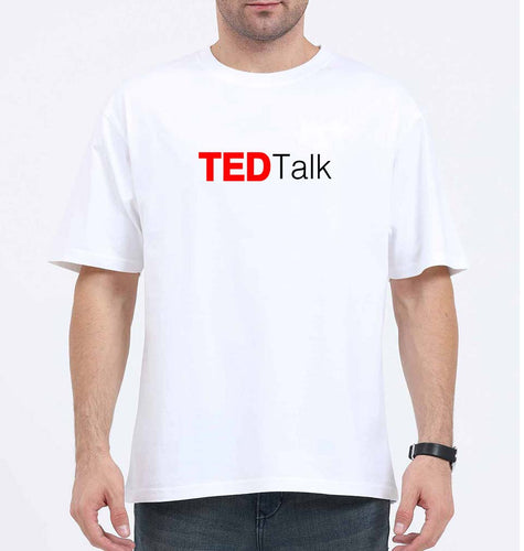 Ted Talk Oversized T-Shirt for Men-White-Ektarfa.online