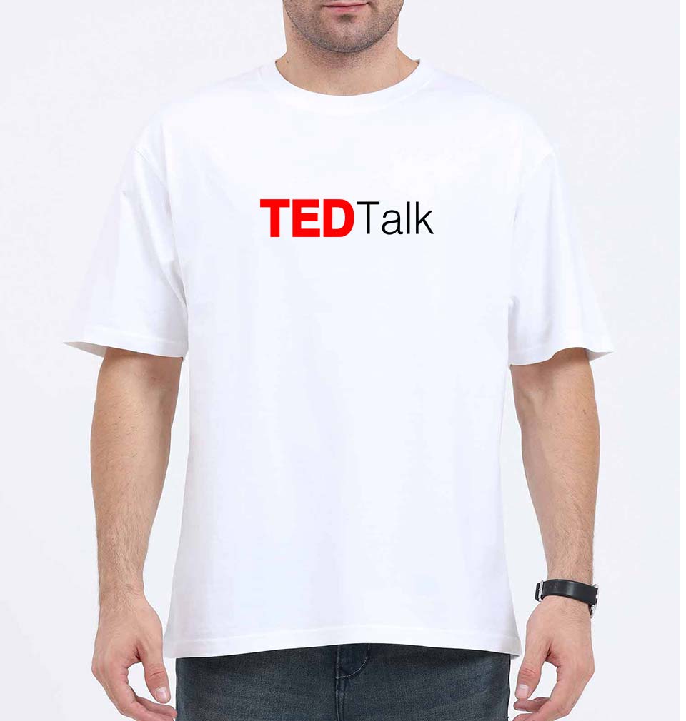 Ted Talk Oversized T-Shirt for Men-White-Ektarfa.online