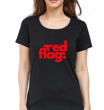 Load image into Gallery viewer, Red Flag T-Shirt for Women-Black-Ektarfa.online
