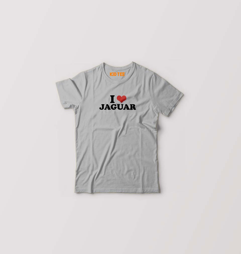 I LOVE JAGUAR T-Shirt for Boy/Girl-Grey-Ektarfa.online