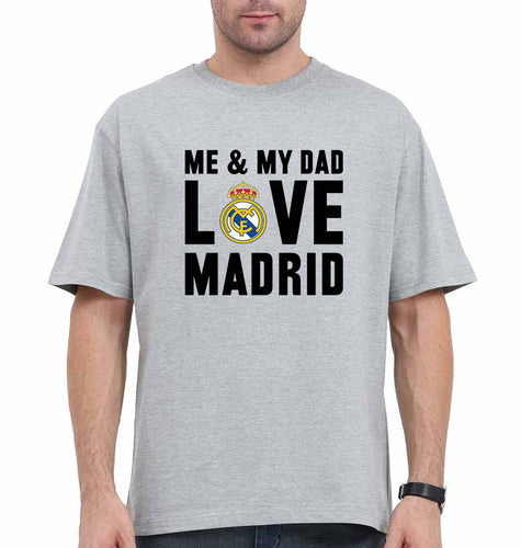 Love Real Madrid Oversized T-Shirt for Men-Grey-Ektarfa.online
