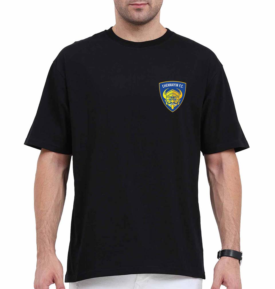 chennaiyin FC Oversized T-Shirt for Men-Black-Ektarfa.online