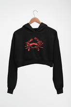 Load image into Gallery viewer, crab Crop HOODIE FOR WOMEN-Black-Ektarfa.online
